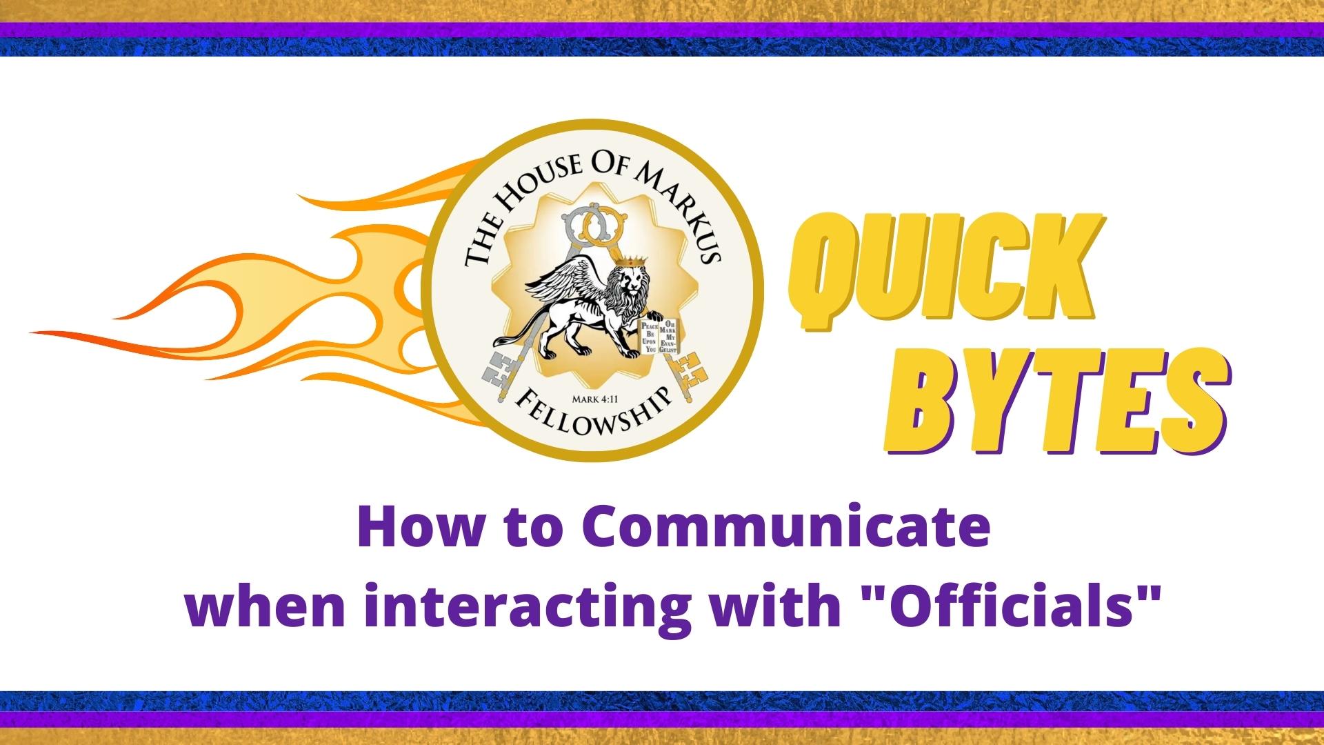 Quick Bytes: Communicating with Officials