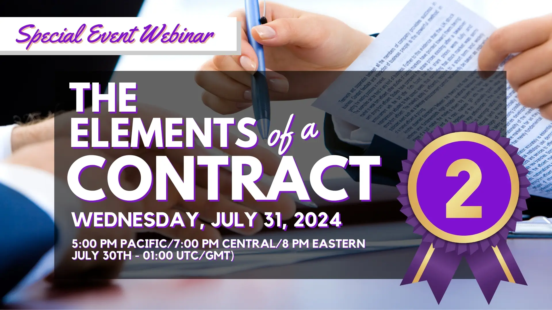 2024-07-31 Special Webinar - Contract Part II