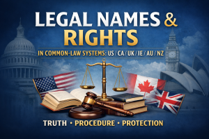 Legal Names and Rights - Truth, Procedure, and Protection (US/CA/UK/IE/AU/NZ)