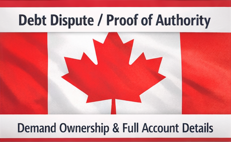 Unsecured Debt Dispute Letter - Canada