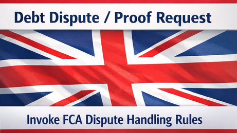 Unsecured Debt Dispute Letter - U.K.