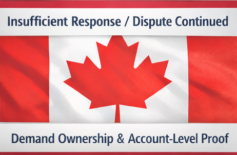 Insufficient Response by Debt Collector - Canada