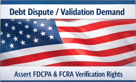 Unsecured Debt Dispute Letter - USA